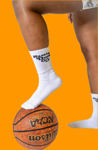 Official Hustlers Don't Cry Logo Socks